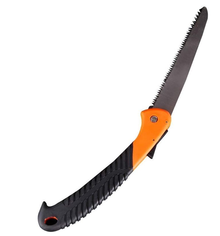 Folding Pruning Gardening Hand Saw With Secure Lock For Camping, Wood Cutting Tree Branch (Red, AC/DC)