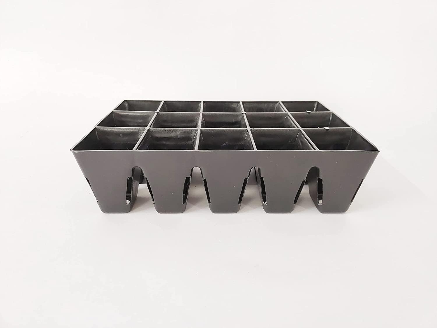 Seedling Tray for Germination and Seedling, Saffron Grow Tray, 15 Cells/pots | Pack of 1 Tray | Reusable, Square, Black - Image 2