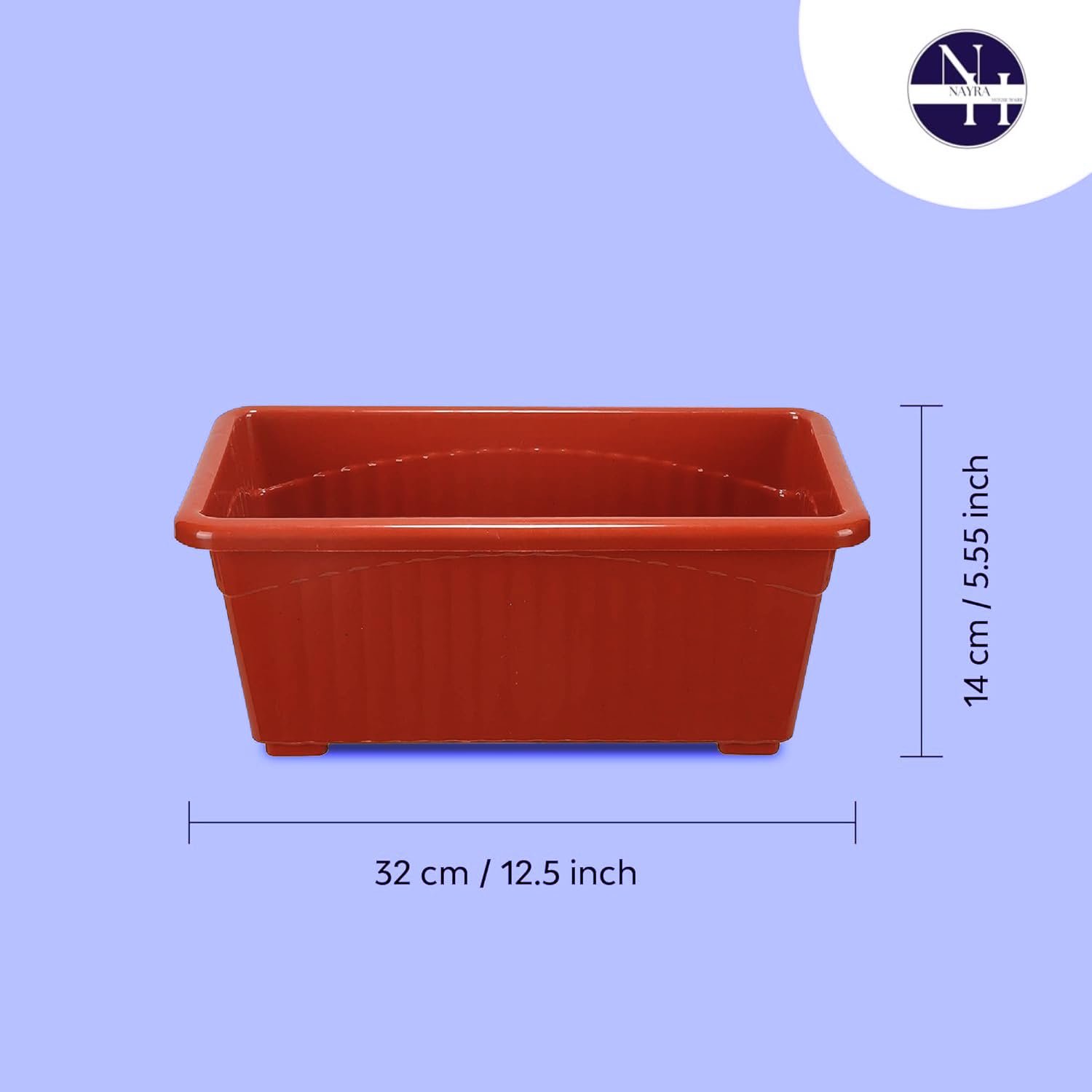 Plastic Window Planters - 13 Inch, Red | Rectangular Planters for Home & Balcony Garden | Pots for Home Plants and Gardens | Ideal for Home Gardening (SET of 2) - Image 6