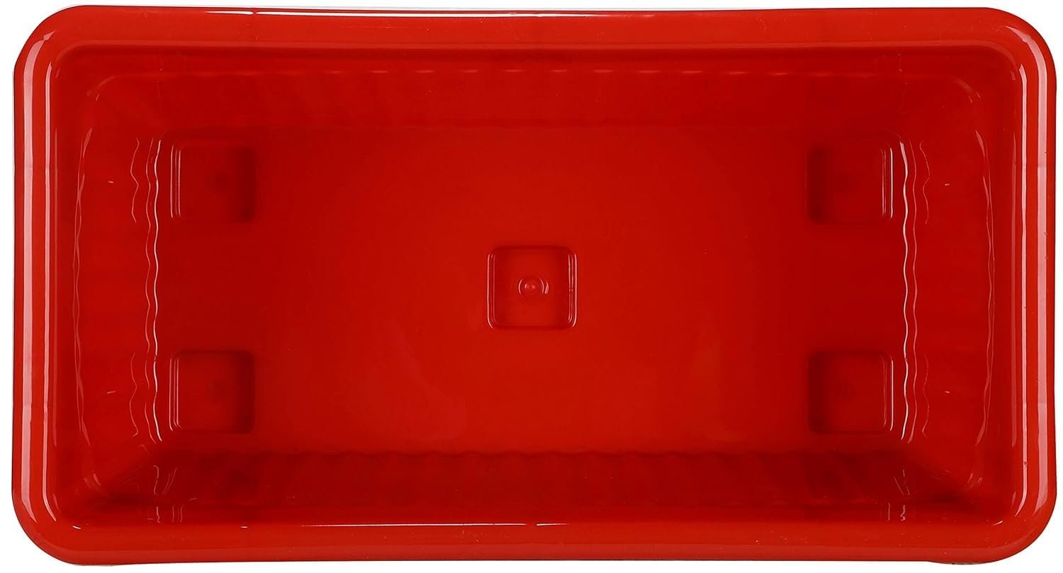 Plastic Window Planters - 13 Inch, Red | Rectangular Planters for Home & Balcony Garden | Pots for Home Plants and Gardens | Ideal for Home Gardening (SET of 2) - Image 2