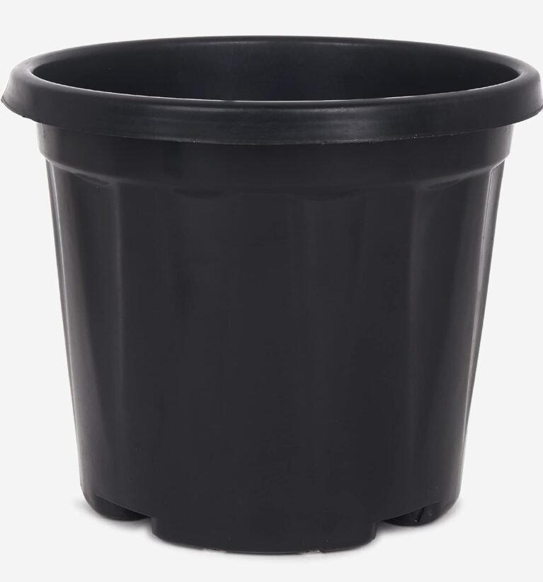 Clokify Plant Pots, UV Treated Plastic Planters, Black, (Size 10 inchi) Pack of 4 pcs
