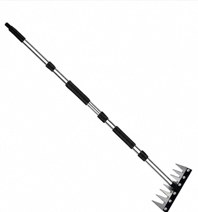 DAP 8 Teeth Telescopic Garden Rake, Adjustable Long Handle Lawn Rake for Weeding, Soil Loosening, Grass & Garden Cleaning, Heavy-Duty Metal Rake Head for Home & Gardening