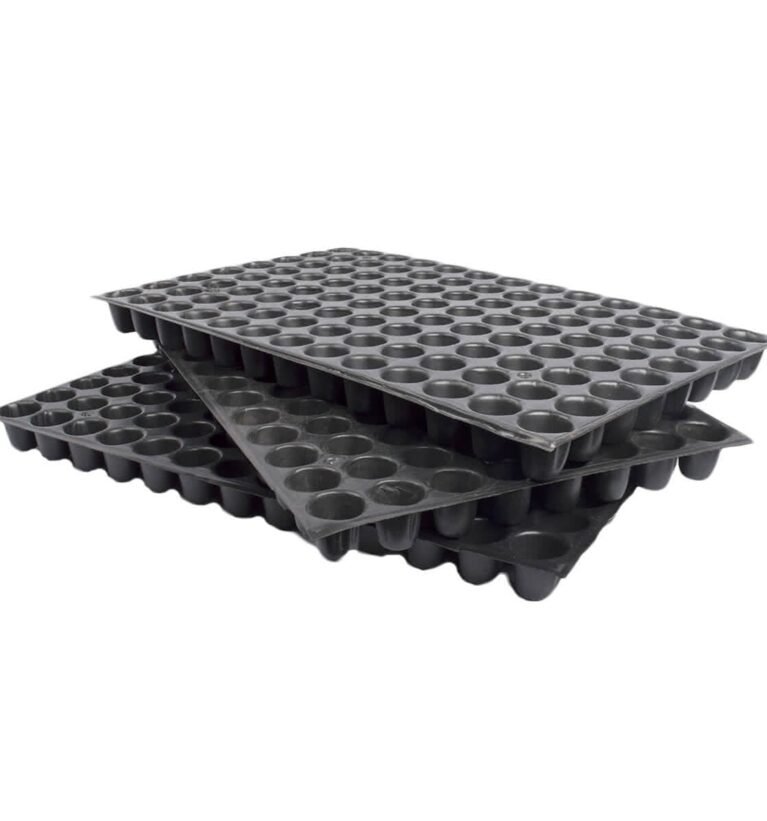 Reusable Seedling Tray - Pack of 3 (Black, 104 Holes/Tray) | Durable Plastic Germination Trays with Drainage Holes | Ideal for Seed Starting, Greenhouse, and Indoor Gardening