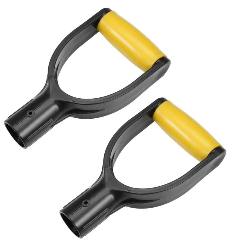 Shovel D Grip Handle, 32mm Inner Dia PVC for Digging Raking Tools Yellow 2Pcs