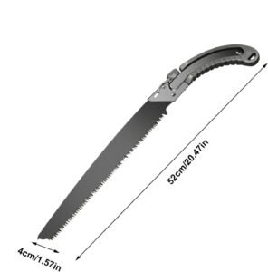 Hand Saw for Wood Cutting, Folding Tree Pruning Saw with Safety Lock, Portable Wood Cutter Tool, Ergonomic Comfort Grip Handle, Sharp Serrated Blade for Gardening, Camping, Outdoor & Farm Use (BL)