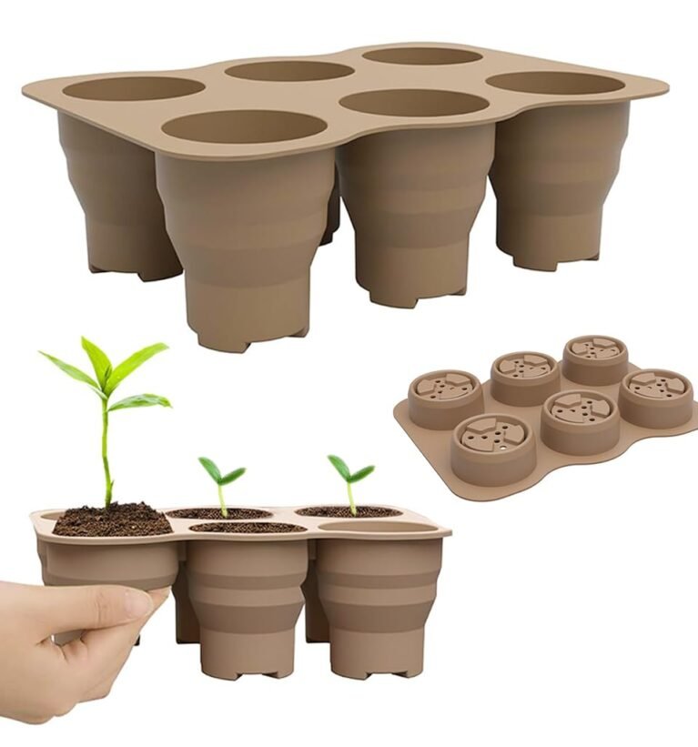 Silicone Seedling Tray, 6 Cell Reusable Germination Starter