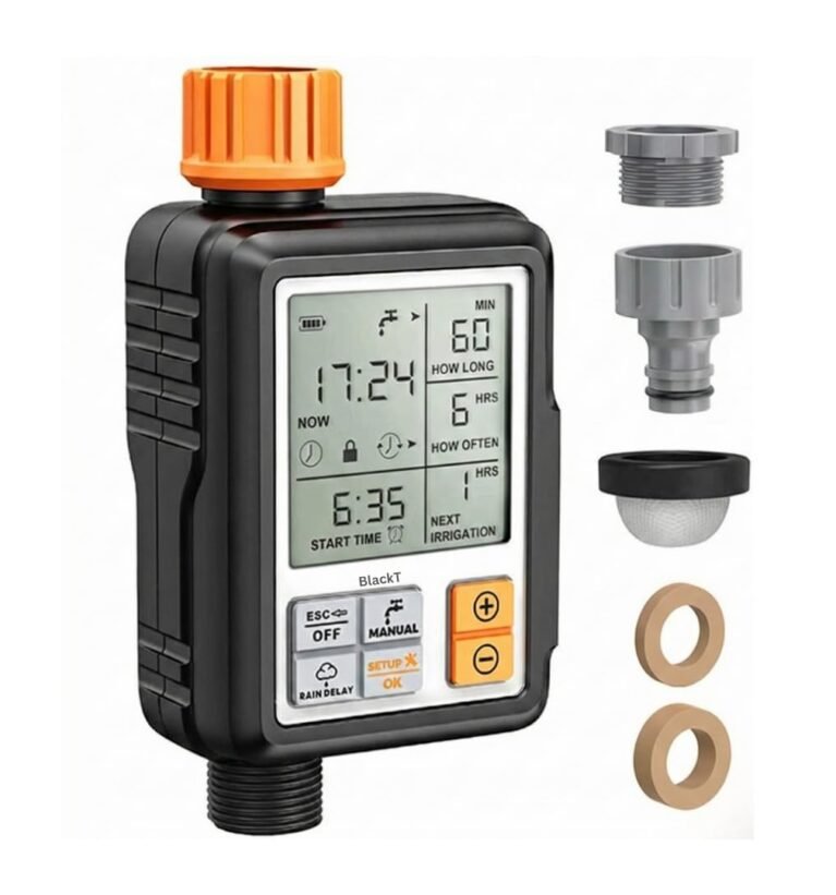 (BT42GA) Drip Irrigation Kit Digital Water Timer Controller | Automatic Smart Watering, Programmable, Child Lock, Large Display & Adapter Included