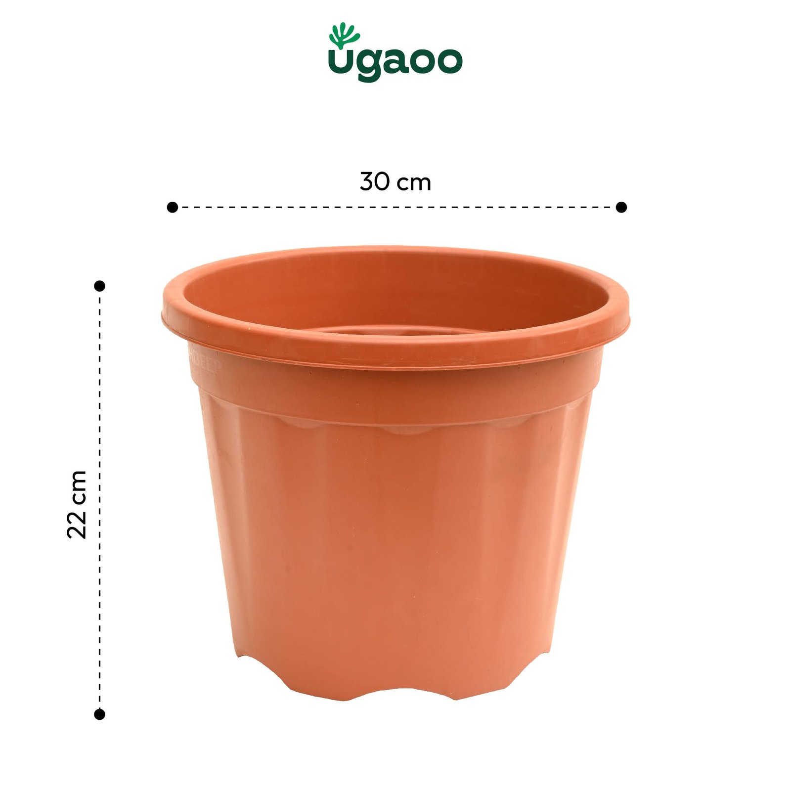 UV Treated Gardening Pots and Planters for Plants (12 inch Brown/Terracotta Color Set of 3 Plastic Pots) - Image 4