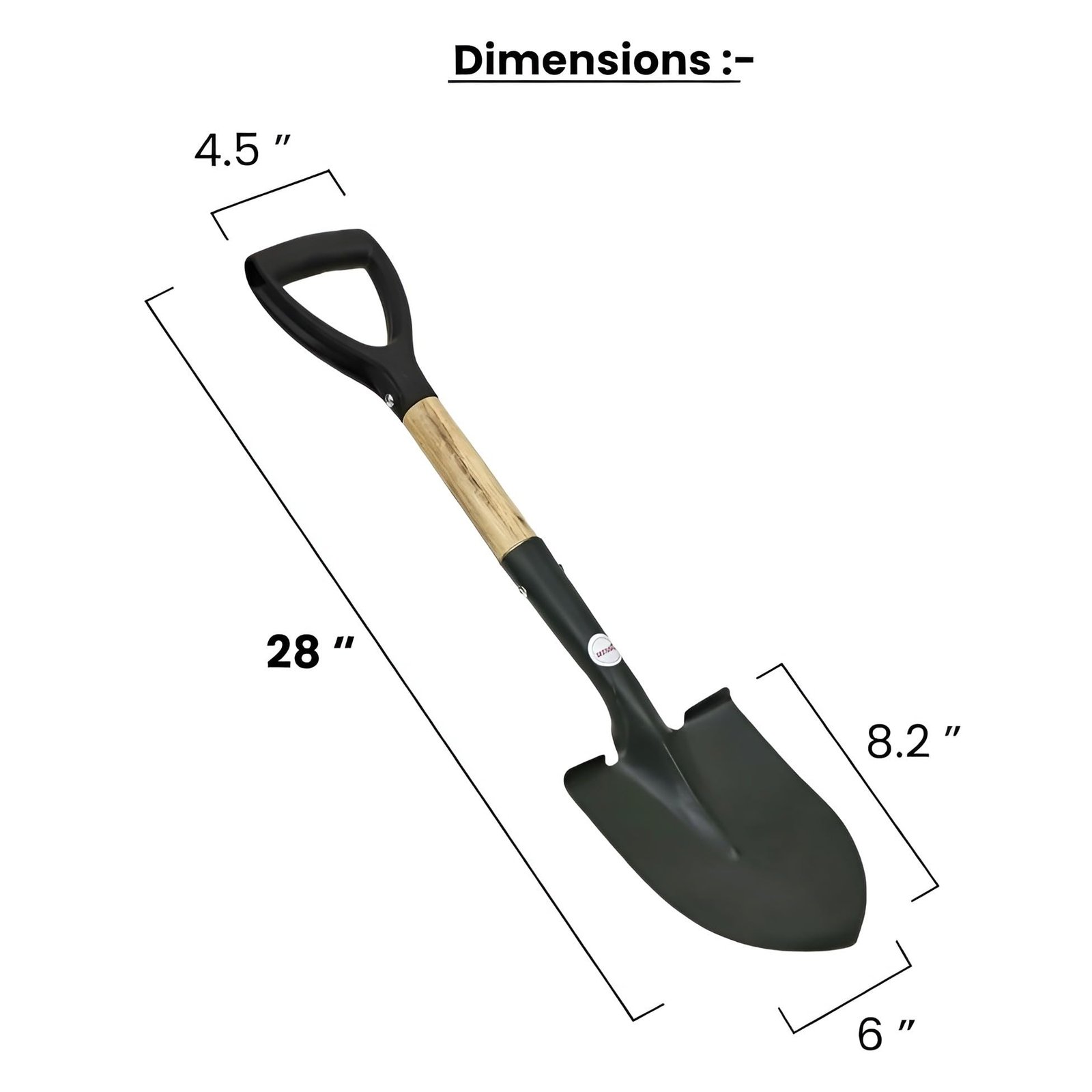 Small Multi-Purpose Shovel for Outdoor, Gardening, Engineering, Camping&Construction Rust-Resistant Steel Blade Compact&Durable Tool for Digging,Lifting,Moving Heavy Duty Shovel with D Handle - Image 2