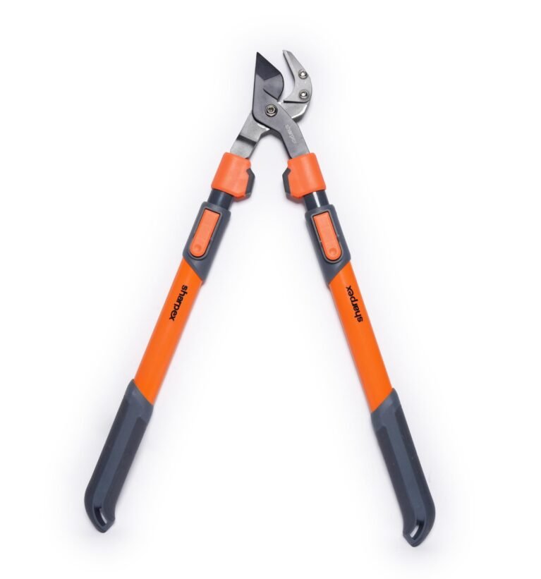 Razor Sharp Carbon Steel Blade Anvil Lopper with Steel Telescopic Handle, 2-Inch Cutting Capacity, Extendable Garden Pruning Tool for Trees, Shrubs & Branches, 65-90 cm, Orange