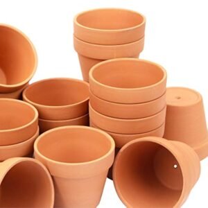 [26 Pack] 4" Terracotta Planter Pots with Drainage Hole - Clay, Ceramic, Cactus, Flower & Succulent Nursery Pots for Garden