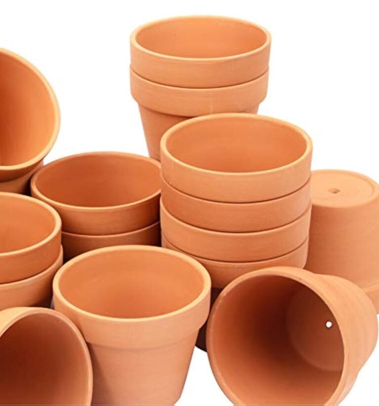 [26 Pack] 4" Terracotta Planter Pots with Drainage Hole - Clay, Ceramic, Cactus, Flower & Succulent Nursery Pots for Garden