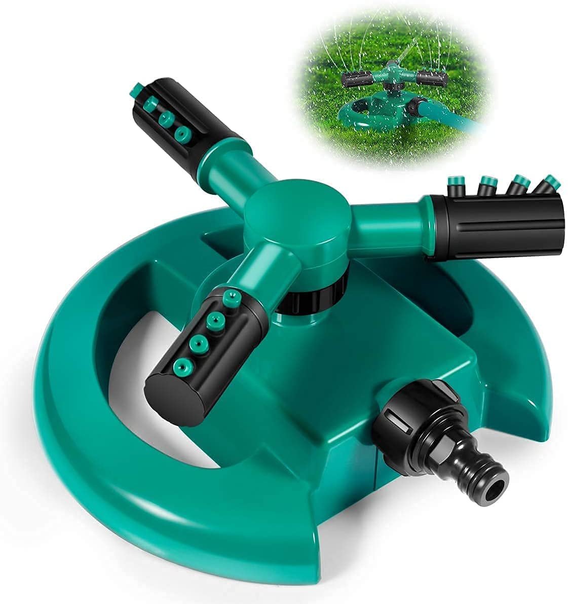 Garden Sprinkler System, 3 Nozzles, 360° Rotation, Automatic Timer, Remote Control - Image 2