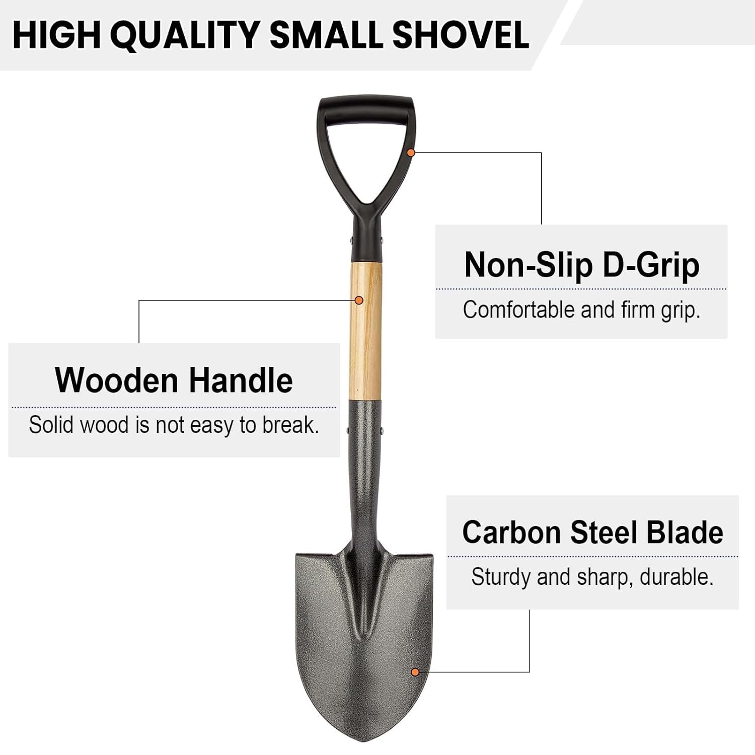Small Multi-Purpose Shovel for Outdoor, Gardening, Engineering, Camping&Construction Rust-Resistant Steel Blade Compact&Durable Tool for Digging,Lifting,Moving Heavy Duty Shovel with D Handle - Image 4