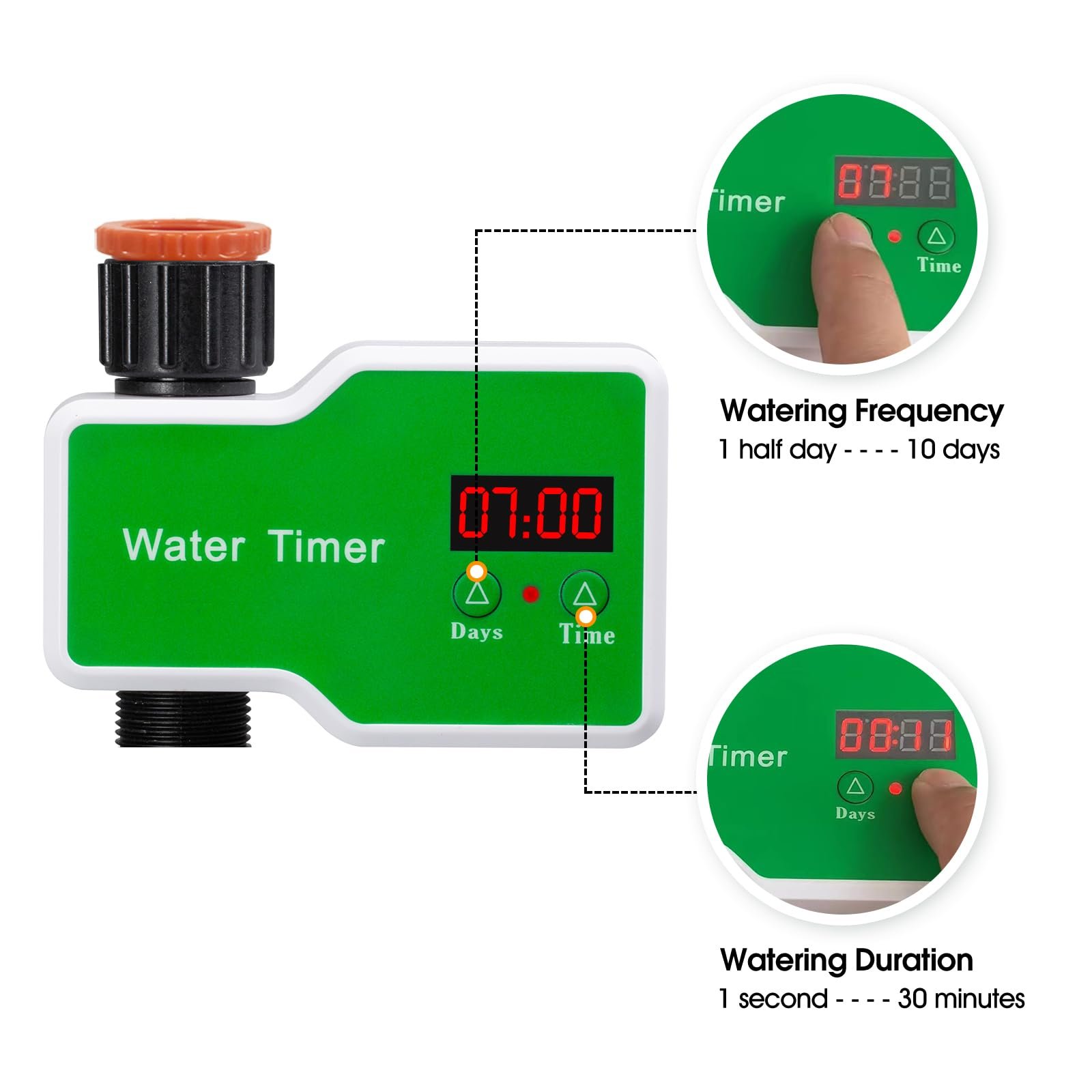 (BT41G6) Irrigation Digital Programmable Water Timer IP65 Waterproof Controller | Daily/Hourly Scheduling for Garden, Balcony, Lawn (Timer, 1, Set) - Image 5