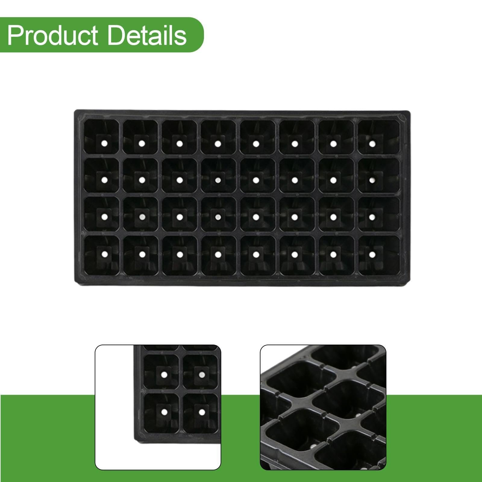 ® 10 Pieces 32 Cell Nursery Seedling Trays Multipurpose Seedling Starter Trays 80g|Multicolor|PP|Home & Garden - Image 6