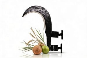 Heavy Duty Agricultural Sickle Cutter Head, Tempered Steel Grass Cutting & Crop Harvesting Tool for Farming, Gardening, Tree Branch Trimming & Coconut Plucking