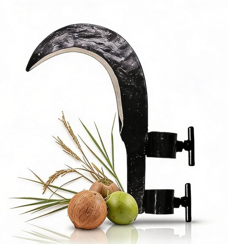 Heavy Duty Agricultural Sickle Cutter Head, Tempered Steel Grass Cutting & Crop Harvesting Tool for Farming, Gardening, Tree Branch Trimming & Coconut Plucking