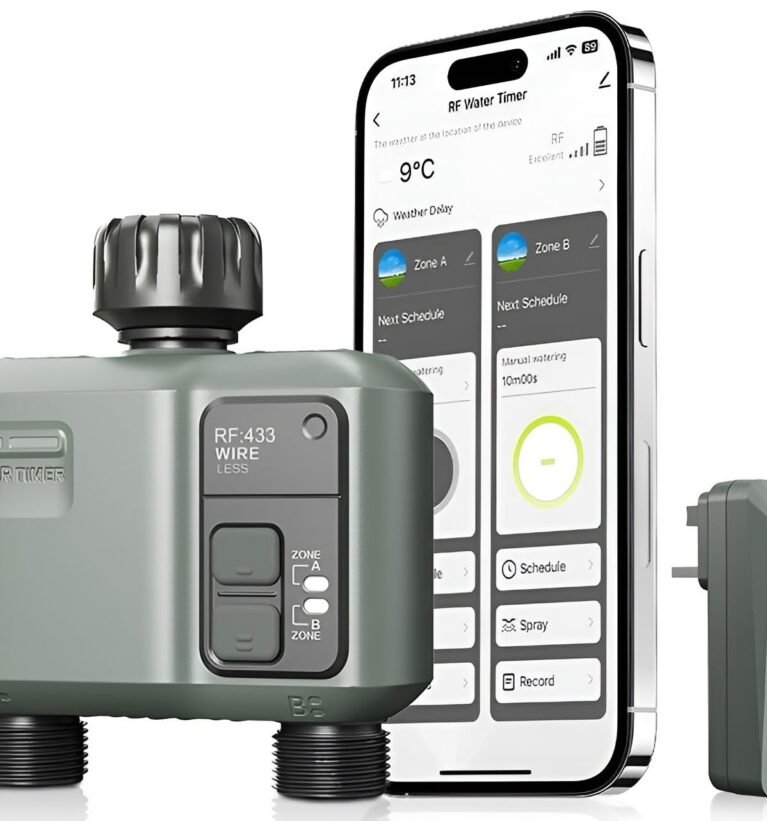 HCT-636 Smart WiFi 2-Zone Water Timer | 500m(1640ft) Long-Range Support Between Gateway & Timer | Automatic Drip Irrigation | APP Control, Alexa, Google Voice | Sprinkler Controller, Rain Delay