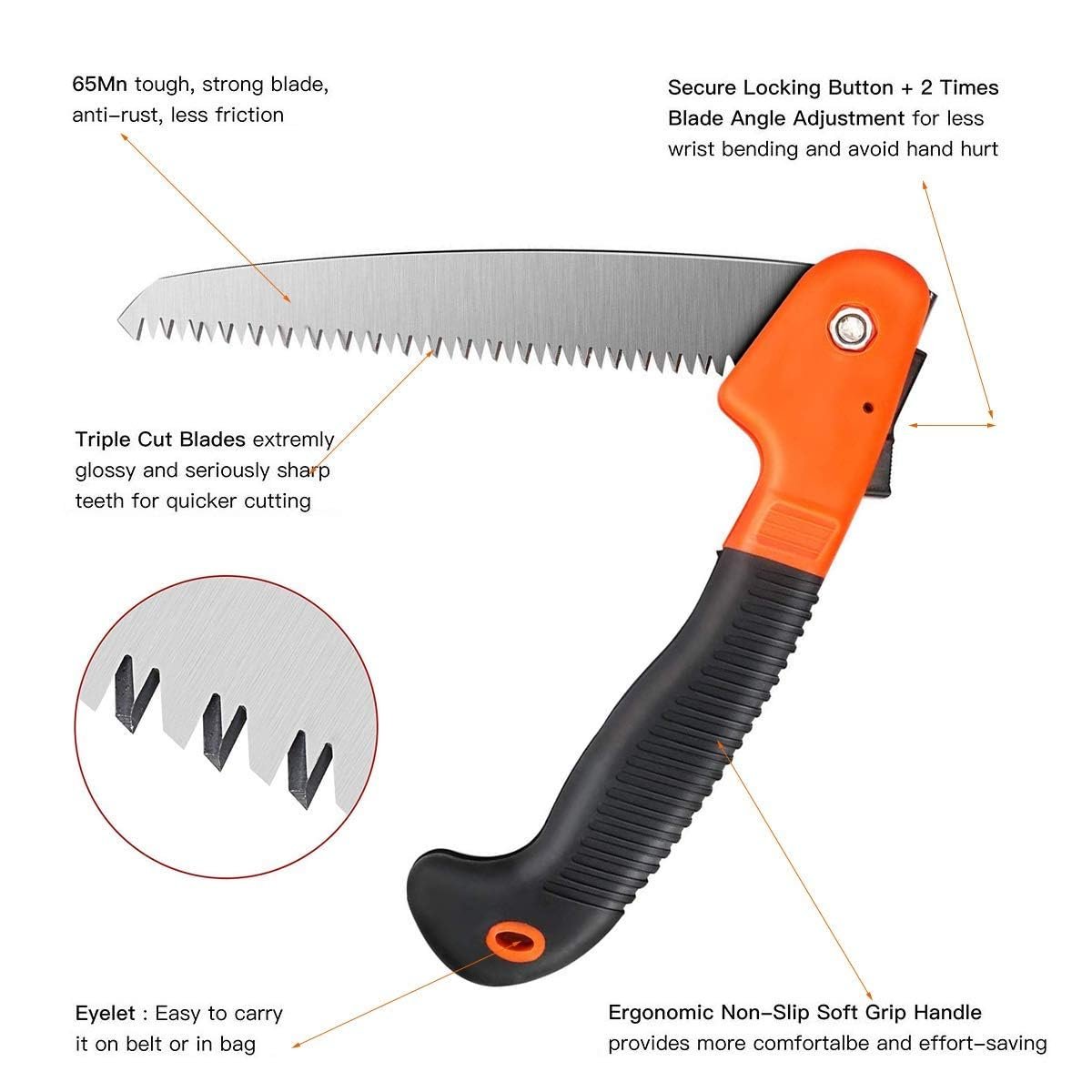Heavy Duty Plant Cutter - Outdoor Hacksaws, 18 cm Steel Blade, Folding Saw for Patio Repair & Travel Camps - Image 3