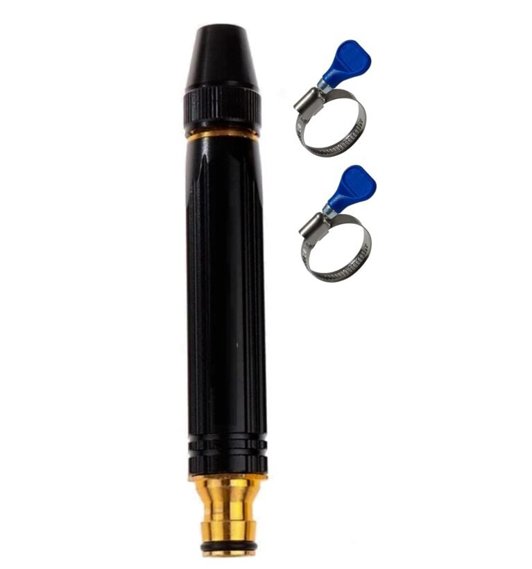 Water Spray Nozzle Suitable for 1/2" Hose Pipe Adjustable Integrated Spray Nozzle Water Pressure Booster Nozzle Spray Gun for Car Wash Gardening Water Pressure Nozzle