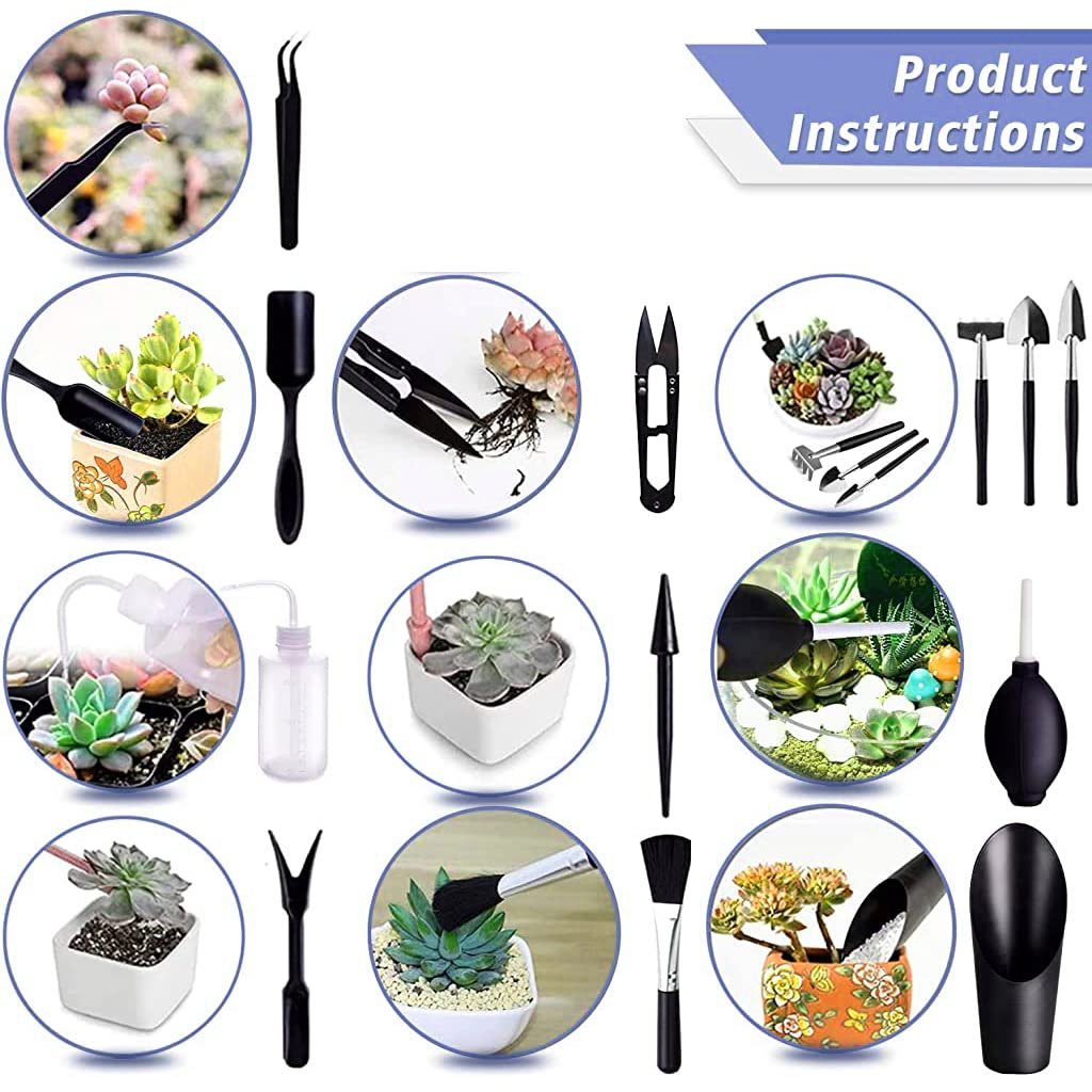 14Pcs Gardening Tools Kit with Storage Bag and Mat for Home Garden - Image 4