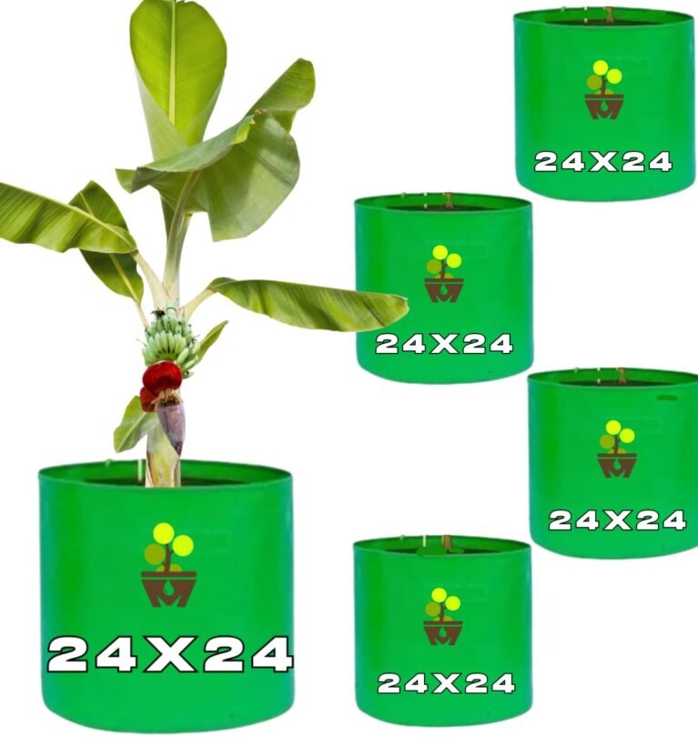 HDPE Grow Bags for Home, Terrace & Balcony Gardening – Big Size Vegetable Plant Grow Bags (15x15, 18"x18" & 24"x24" – Heavy Duty, UV Stabilized) (4, 24x24 Inches)