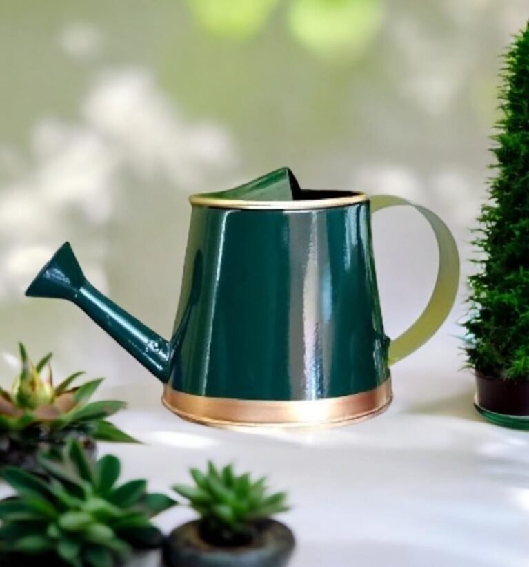 250 ml Mini Garden Watering Can for Plants for Kids (WC6: Kids with Gold Border, Green)