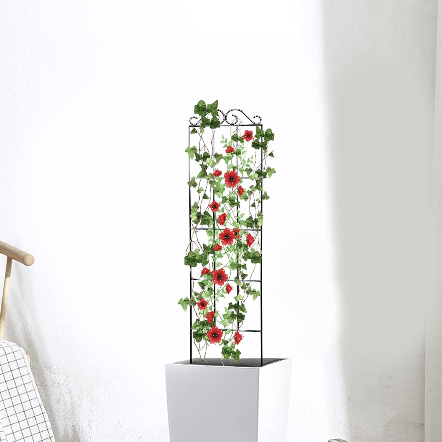 30'' Metal Garden Trellis for Climbing Plants,(Pack of 2) Indoor/Outdoor Sturdy Plant Trellis for Potted Plants,House Plants, Climbing Vines, Black (2) - Image 4