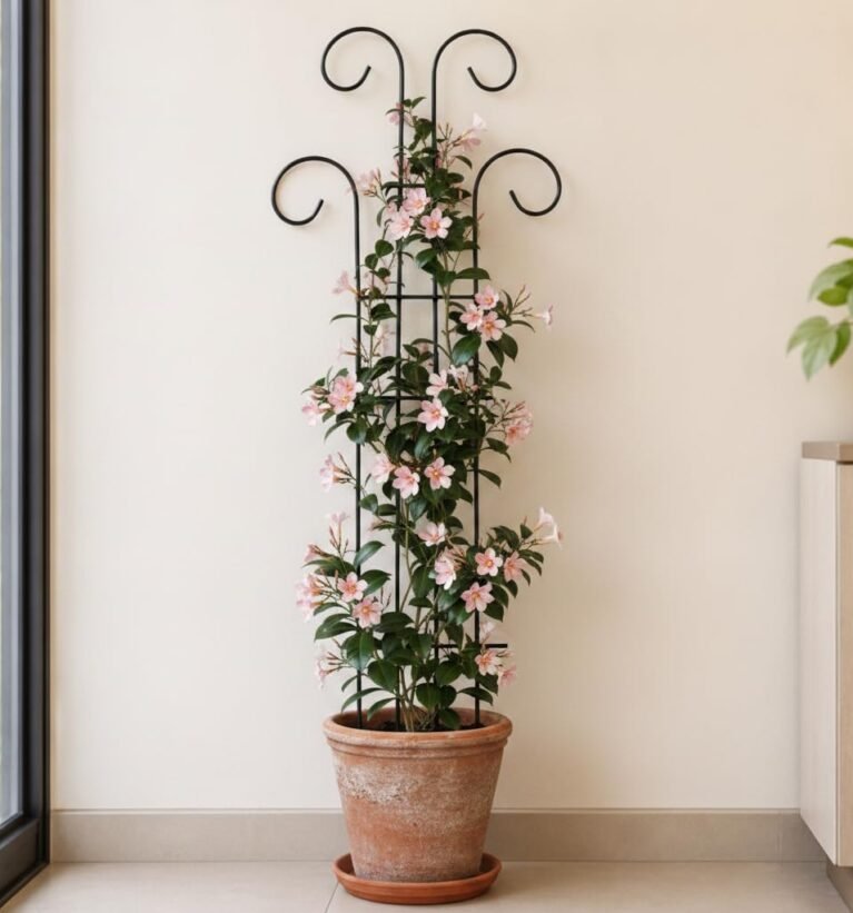 32 Inch Metal Climber Plant Support Stand | Garden Trellis for Indoor & Outdoor Plants | Decorative Plant Support for Balcony, Home, Office & Living Room Décor - Black (Extra Large - 2PCS)