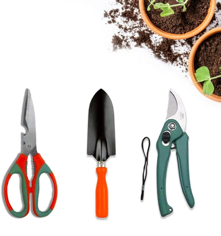 Garden Tools Kit Set of 3, Pruning Shears, Garden Trowel & Scissor