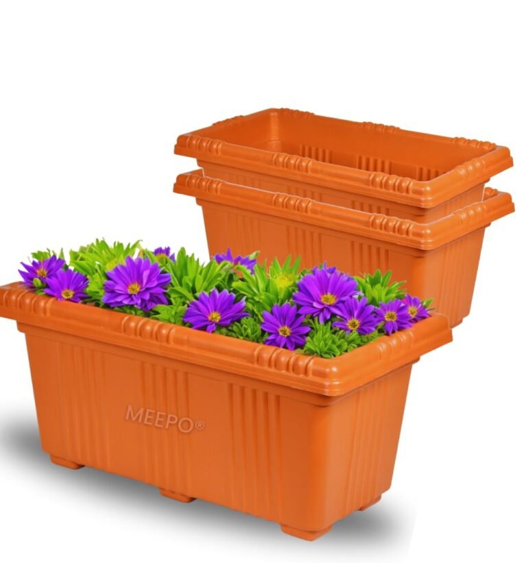 Flower Pots for Home Decoration for Plants, Plastic Plant Pot for Garden Big Size, Planters Plantoos for Small Thulasi Madam (21 Inch, Pack of 2)
