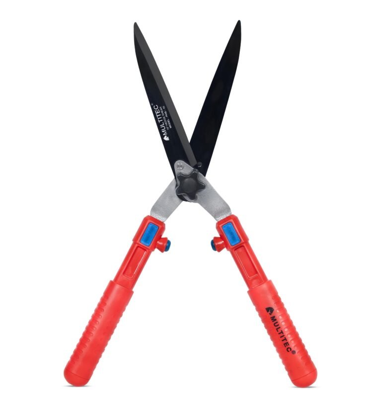 MULTITEC 10-Inch Hedge Shears | Heavy Duty Plant Cutter with Sharp Carbon Steel Blade & Ergonomic Plastic Handles | Garden Scissors for Hedge, Bush, Shrub & Plant Pruning | Manual Garden Cutter