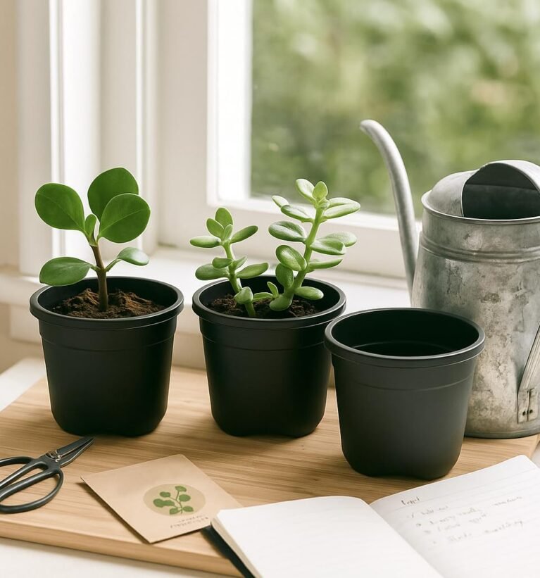 UV Treated Gardening Pots for Plants (8 inch Black Color Set of 3 Plastic Pots)