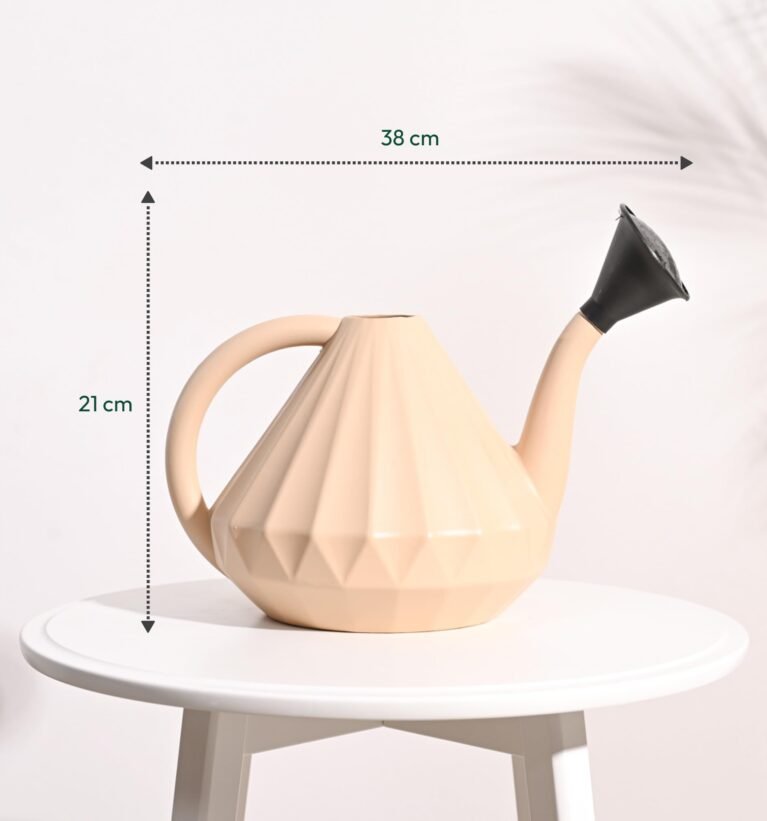 5L Watering Can for Plants | Water Can with Long Spout & Shower Head | Watering Can for Home Gardens, Offices, Balconies & Kitchen Gardens - Ivory