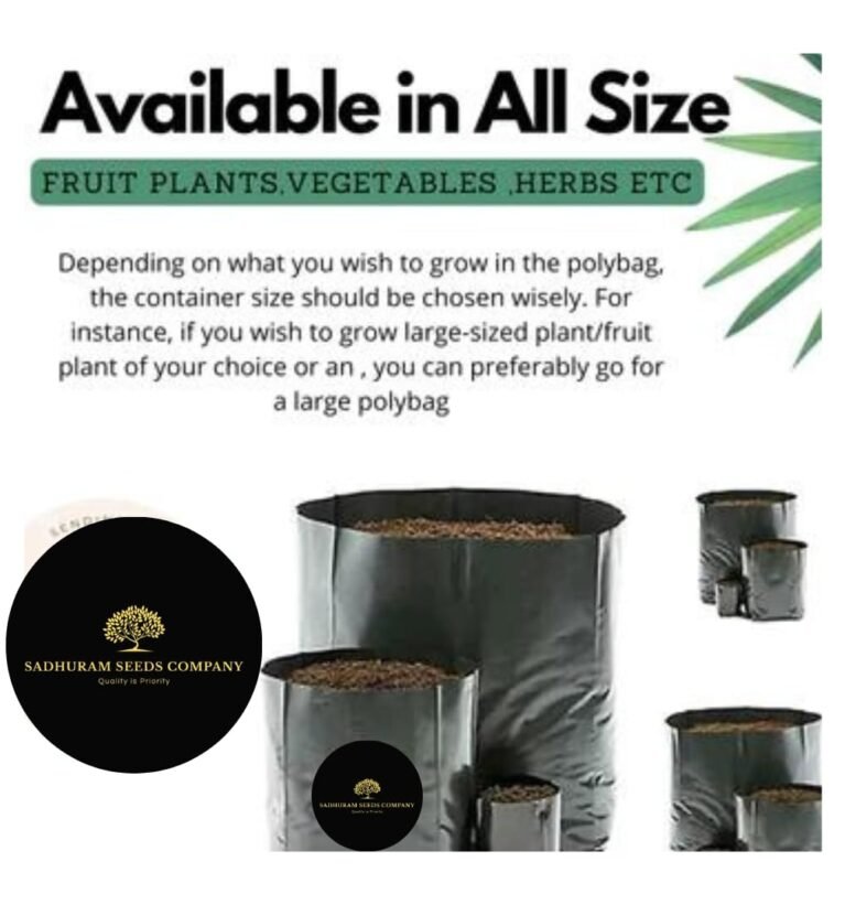 UV Protected Poly Grow Nursery Plant Bags |(Black, 5 X 7 inch, Pack of 100pcs) | Plant Bags for Home Garden | Poly Grow Bags | Nursery polybags