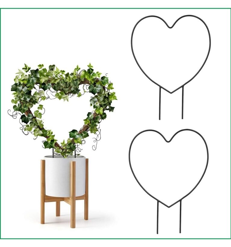 Heart-Shaped Iron Garden Trellis for Climbing Plants, Pack of 2