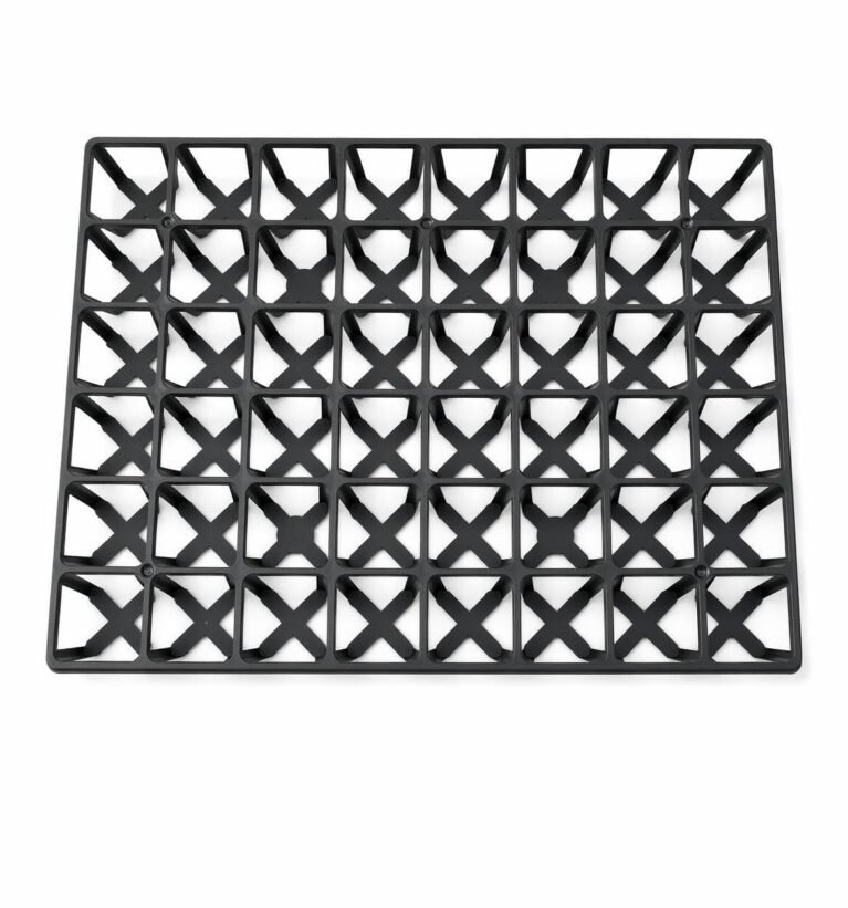 Rectangular Succulent Planter Tray with Cross Grids, Seedling Starter Tray for Small Square Pots 33.5 * 25 * 3.3 cm Black