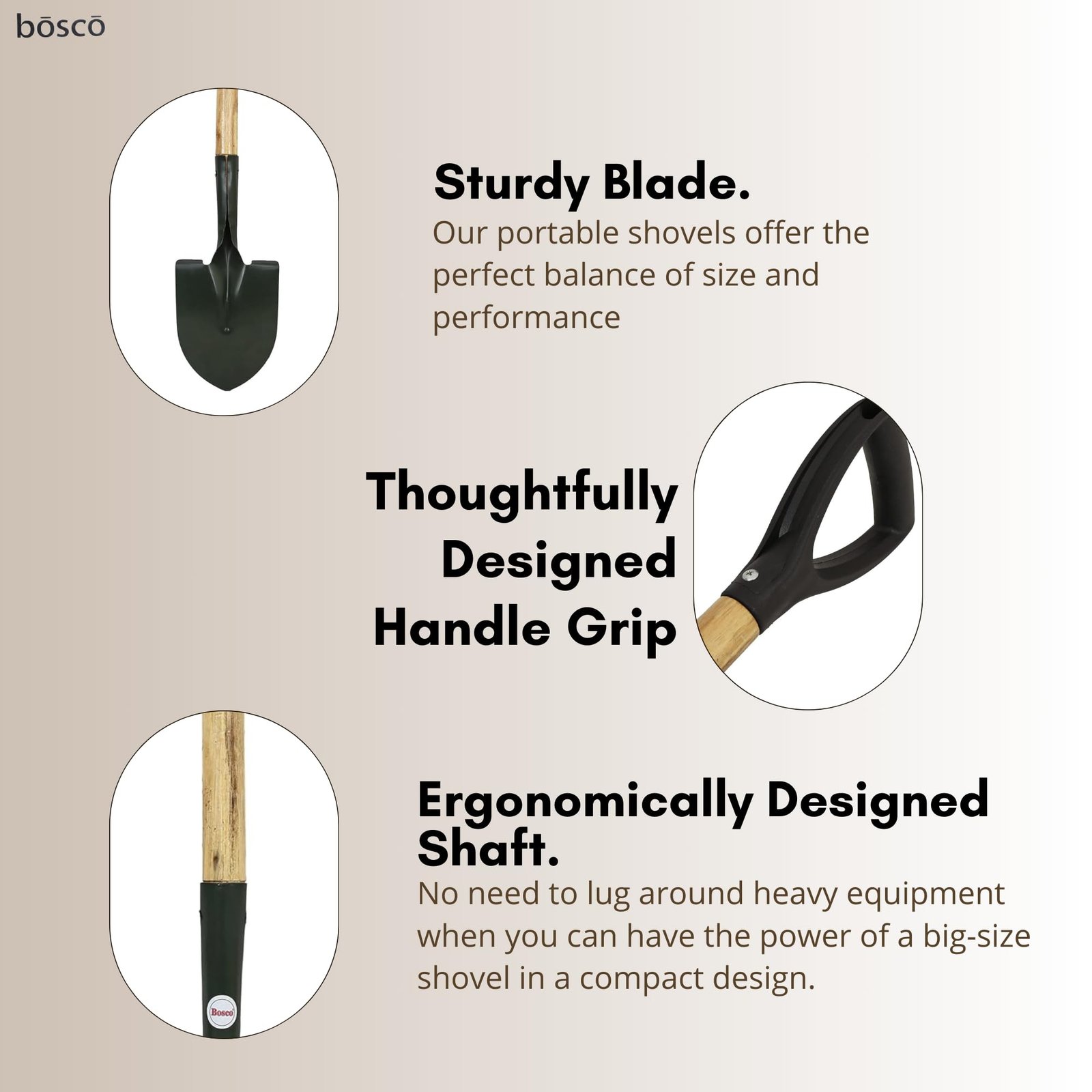 Small Multi-Purpose Shovel for Outdoor, Gardening, Engineering, Camping&Construction Rust-Resistant Steel Blade Compact&Durable Tool for Digging,Lifting,Moving Heavy Duty Shovel with D Handle - Image 7
