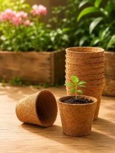 Coco Coir Seed Starter 4" Pot - Biodegradable Germination Planter for Healthy Plant Growth (Pack of 10, 4 Inch)