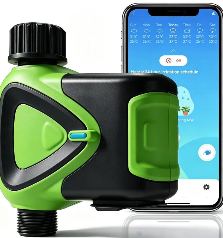 WiFi Smart Sprinkler Timer, Outdoor Water Timer for Garden Hose, Lawn & Pool Watering, Sprinkler Controller with Rain Delay, Automate Watering System, Compatible with Alexa & Tuya/Smart Life App