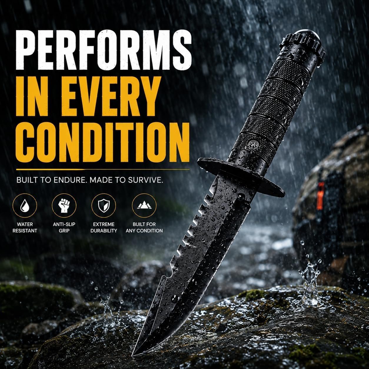 Carbon Steel Kitchen Knife with Cover | Ultra Sharp Chef Knife for Cutting Fruits Vegetables & Meat | Black Utility Knife | Ergonomic Anti-Slip Handle (Black, 1 Pc) - Image 8