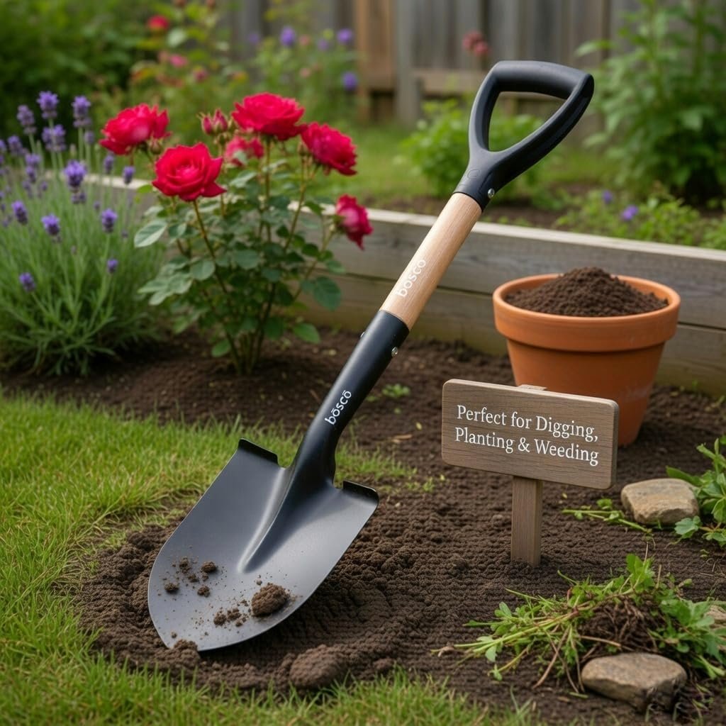 Small Multi-Purpose Shovel for Outdoor, Gardening, Engineering, Camping&Construction Rust-Resistant Steel Blade Compact&Durable Tool for Digging,Lifting,Moving Heavy Duty Shovel with D Handle - Image 8