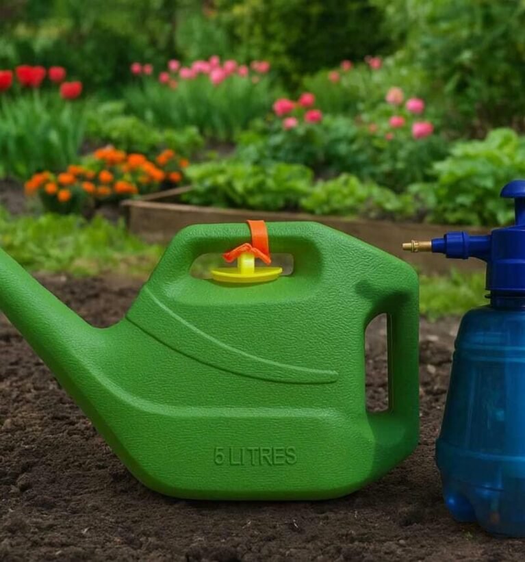 5L Green Watering Can 1.5L Blue Pressure Sprayer | Combo Garden Plant Care Set