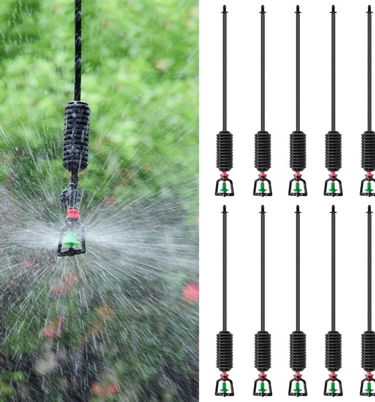 ® Hanging Drip Irrigation Kit - Hanging Garden Sprayer - 60CM Rain Fall Sprinkler - 360° Rotary Sprinkler Automatic Irrigation Equipment - Plant Watering Spray for Greenhouses, Garden (10Pcs)