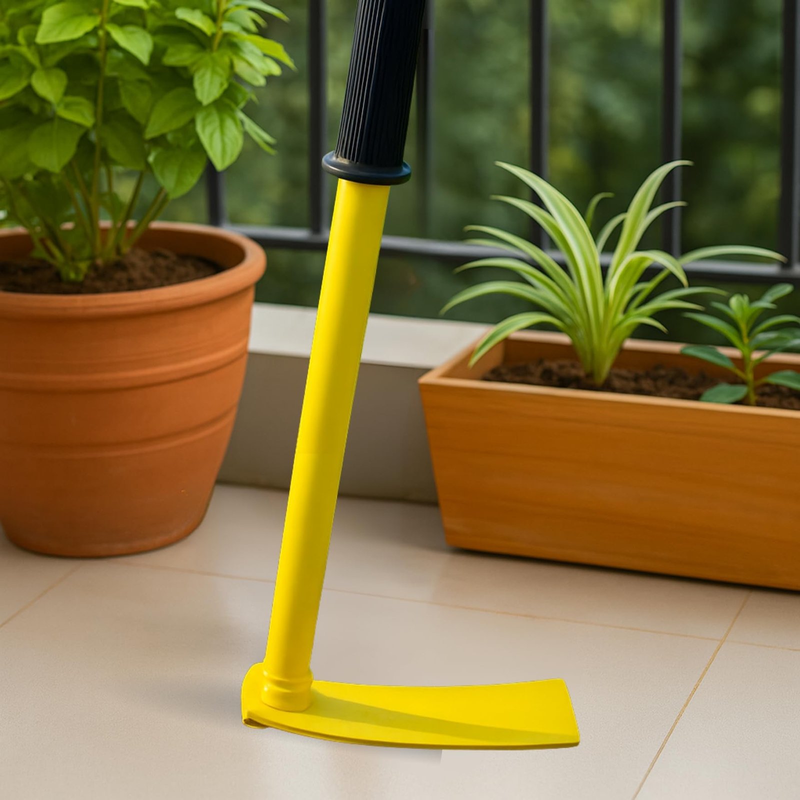Heavy Duty Garden Hand Hoe with 16 inches Handle, Gardening Tool for Easy Soil Cultivation & Weeding, Comfort Grip Handle Phawda, Agriculture Equipment for Home Farm Lands (GT020, Yellow) - Image 7