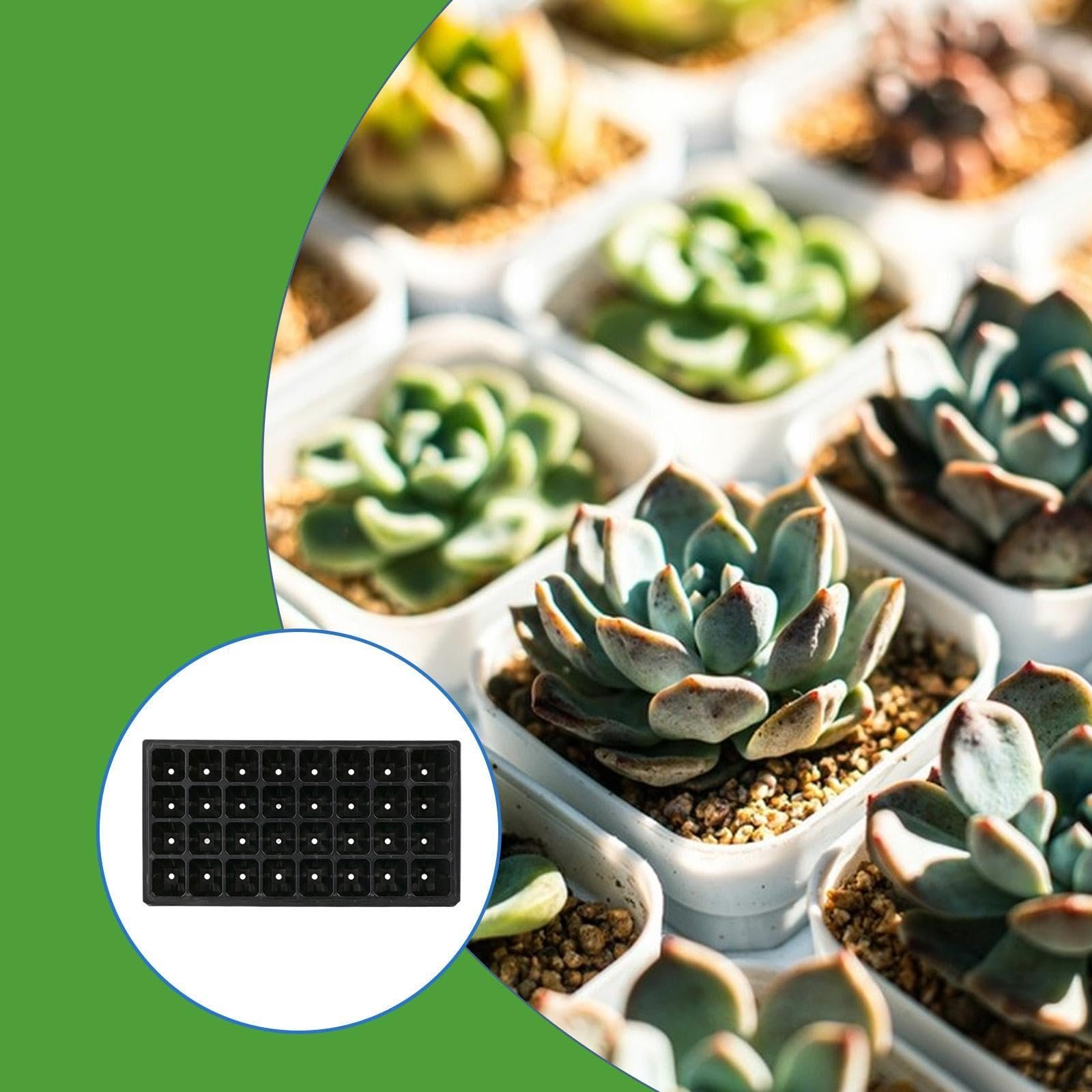 ® 10 Pieces 32 Cell Nursery Seedling Trays Multipurpose Seedling Starter Trays 80g|Multicolor|PP|Home & Garden - Image 7
