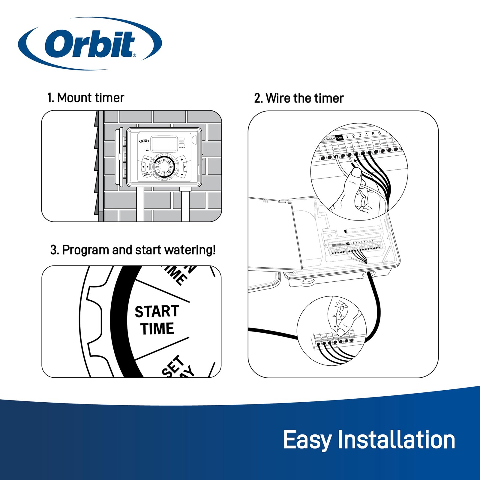 57896 6-Station Outdoor Swing Panel Sprinkler Timer System - Image 2