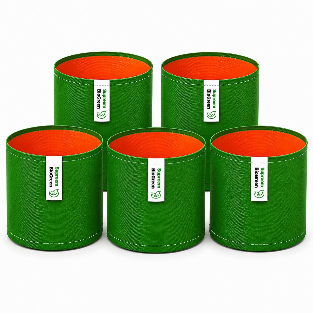Industries HDPE Grow Bags 9 x 9 Pack of 5 | Heavy Duty Fabric Grow Bags for Terrace, Balcony & Home Gardening