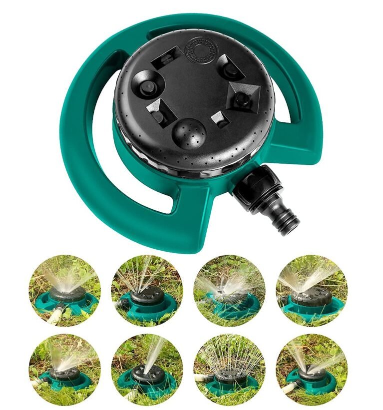 Garden Sprinkler System, 3 Nozzles, 360° Rotation, Automatic Timer, Remote Control